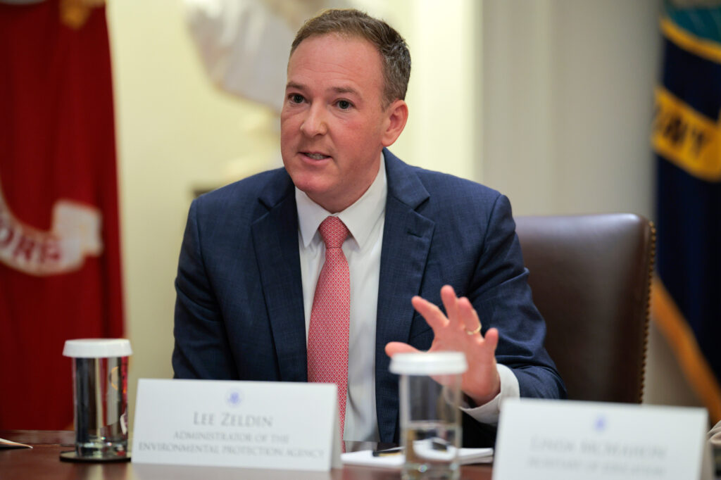 EPA Administrator Lee Zeldin speaks during a cabinet meeting with President Donald Trump and his administration at the White House on Aug. 26 in Washington, D.C. Credit: Chip Somodevilla/Getty Images