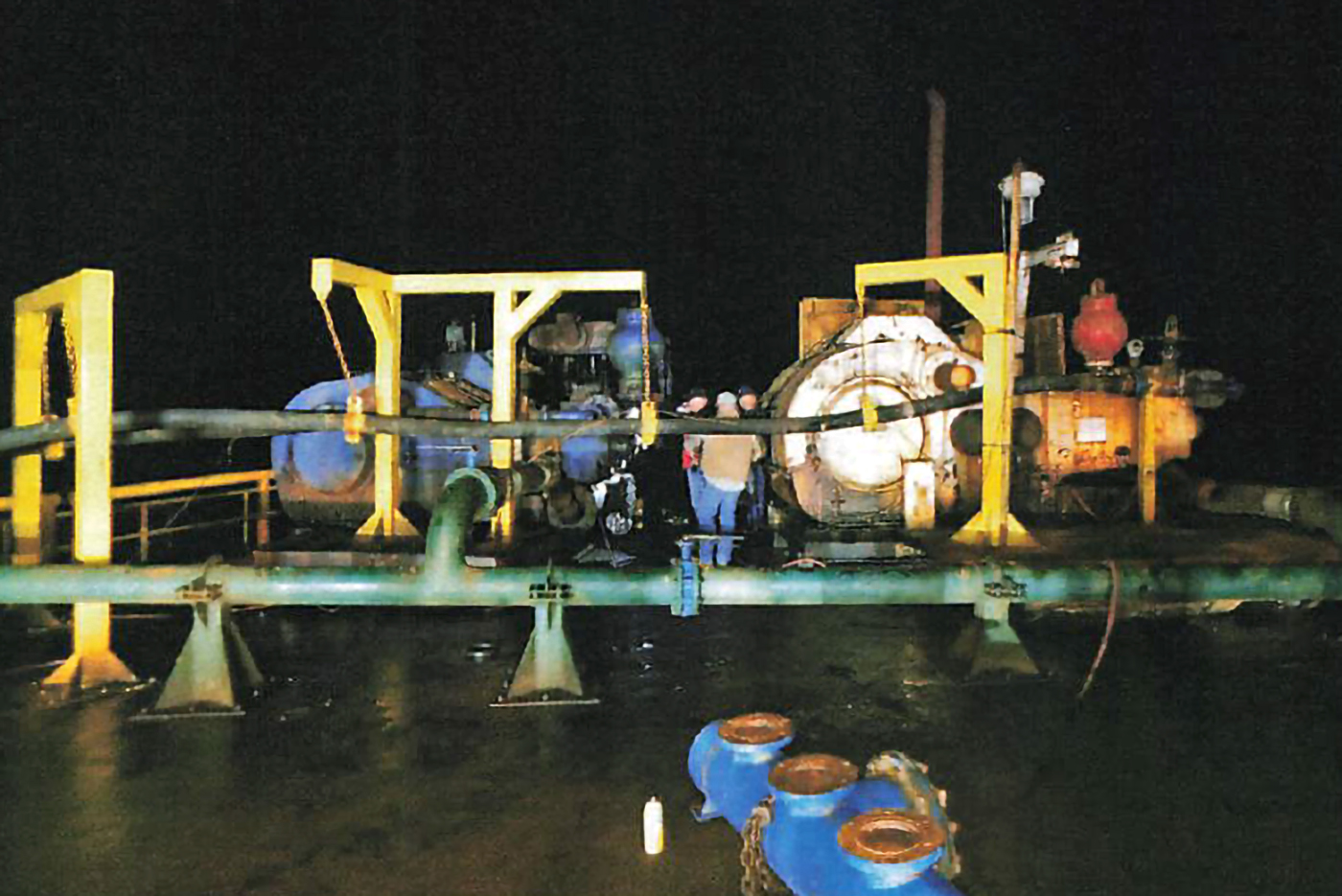 The Harrison County Sheriff’s Office documented the scene of a workplace fatality at McBride Operating in Waskom, Texas, on the night of Feb. 6, 2024. Credit: Harrison County Sheriff’s Office