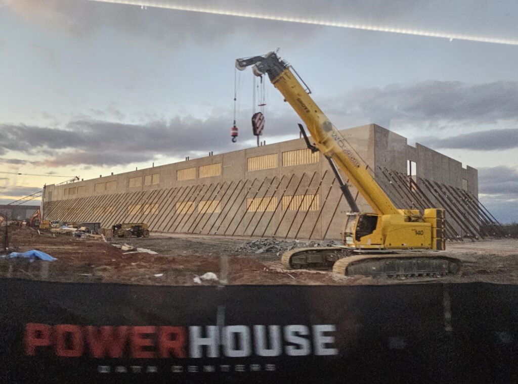 The construction of a data center in Loudoun County, Virginia. Credit: Charles Paullin/Inside Climate News