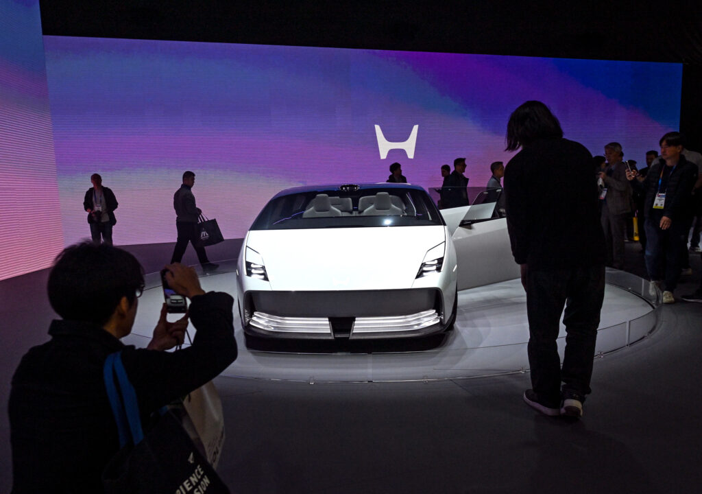 Honda presents the world premiere of the 0 Saloon and 0 SUV prototypes at the Consumer Electronics Show in Las Vegas on Jan. 9, 2025. Credit: Artur Widak/Anadolu via Getty Images