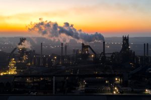 An aerial view of British Steel’s Scunthorpe mill on April 12, 2025, in Scunthorpe, England. Activities such as steelmaking have disrupted the Earth’s energy balance. Credit: Ryan Jenkinson/Getty Images