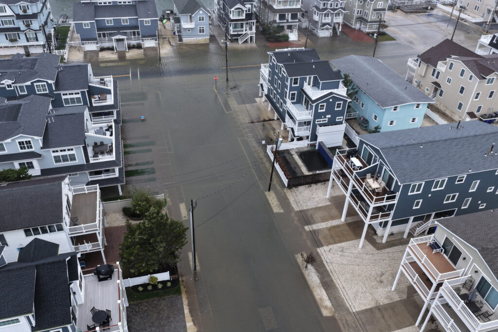 Coastal flooding hits the Jersey Shore in Avalon on Oct. 12, 2025. Credit: Lokman Vural Elibol/Anadolu via Getty Images
