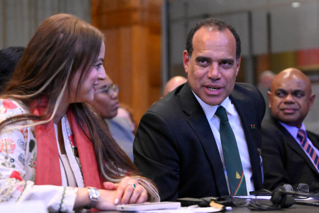 Vanuatu’s Climate Change Minister Ralph Regenvanu attends an International Court of Justice session on July 23, 2025, in The Hague, Netherlands. Credit: John Thys/AFP via Getty Images