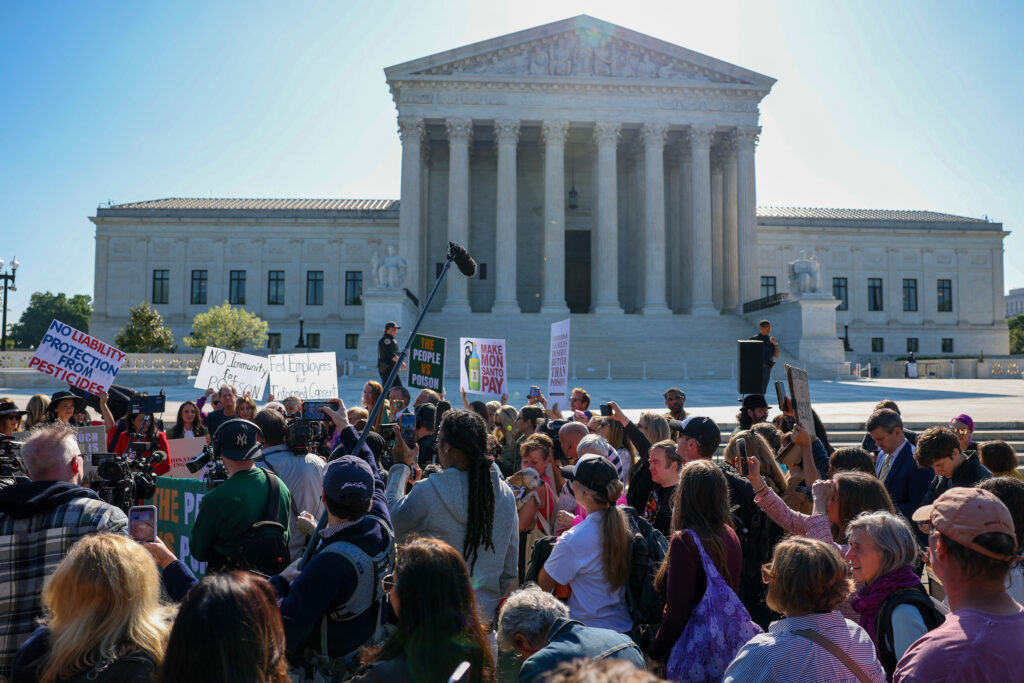 Protesters gather in front of the Supreme Court for “The People vs. Poison” rally on April 27 in Washington, D.C. Credit: Tasos Katopodis/Getty Images