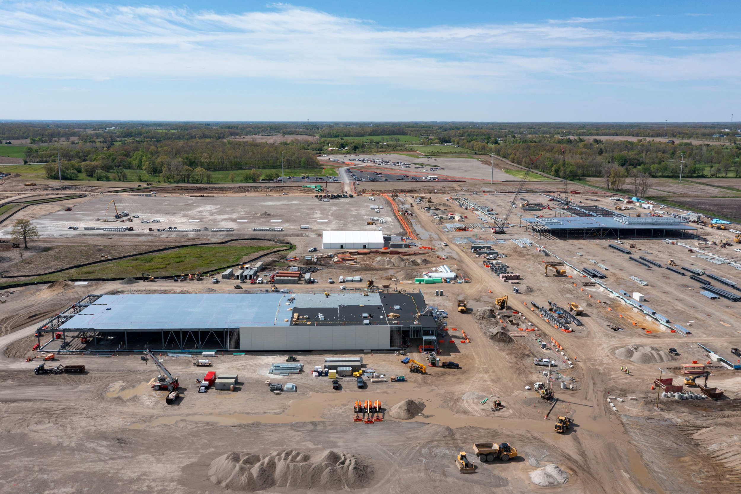 O canteiro de obras de um data center desenvolvido pela Related Digital para Oracle e OpenAI é visto em 6 de maio em Saline, Michigan. Crédito: Jim West/UCG/Universal Images Group via Getty Images