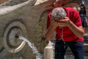 A man cools off during a heat wave in Rome on July 1, 2025. Credit: Antonio Masiello/Getty Images
