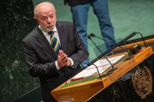 Brazilian President Luiz Inácio Lula da Silva speaks at the opening of the U.N. General Assembly’s 81st session in New York City on Tuesday. Credit: Michael Kappeler/picture alliance via Getty Images