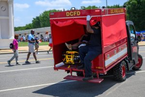 Washington, D.C., Fire and EMS transport a National Mall visitor as temperatures reach above 100 degrees Fahrenheit on July 3. Credit: Alexi J. Rosenfeld/Getty Images