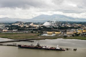 Refineries operate at the Port of Martinez in California on April 22. Credit: Stephen Lam/San Francisco Chronicle via Getty Images