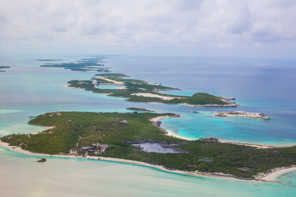 An aerial view of the Exumas region of the Bahamas. Credit: EyesWideOpen via Getty Images