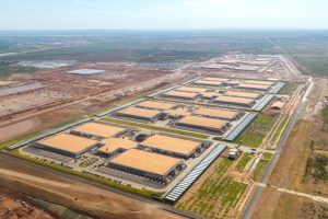 The Stargate Oracle AI data center campus is seen on Aug. 26 in Abilene, Texas. Credit: Brandon Bell/Getty Images